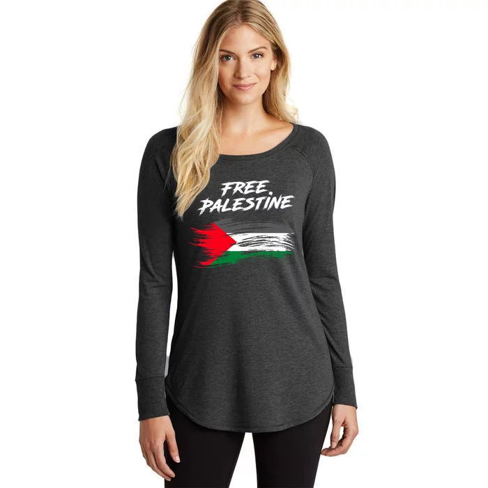 Free Gaza Palestine Flag Stop War Support Peace Women's Perfect Tri Tunic Long Sleeve Shirt