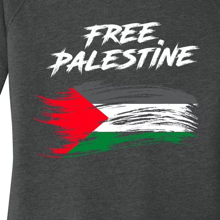 Free Gaza Palestine Flag Stop War Support Peace Women's Perfect Tri Tunic Long Sleeve Shirt