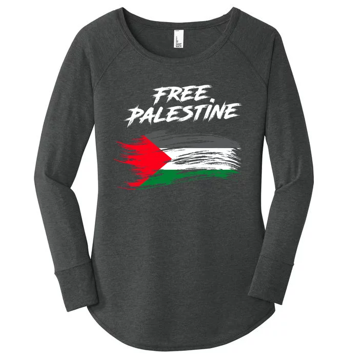 Free Gaza Palestine Flag Stop War Support Peace Women's Perfect Tri Tunic Long Sleeve Shirt