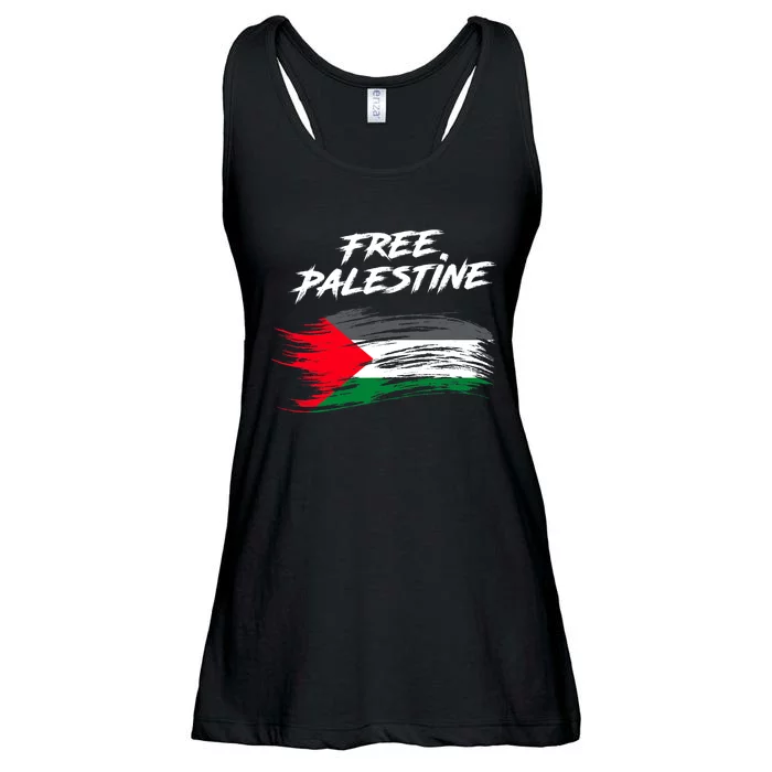 Free Gaza Palestine Flag Stop War Support Peace Ladies Essential Flowy Tank