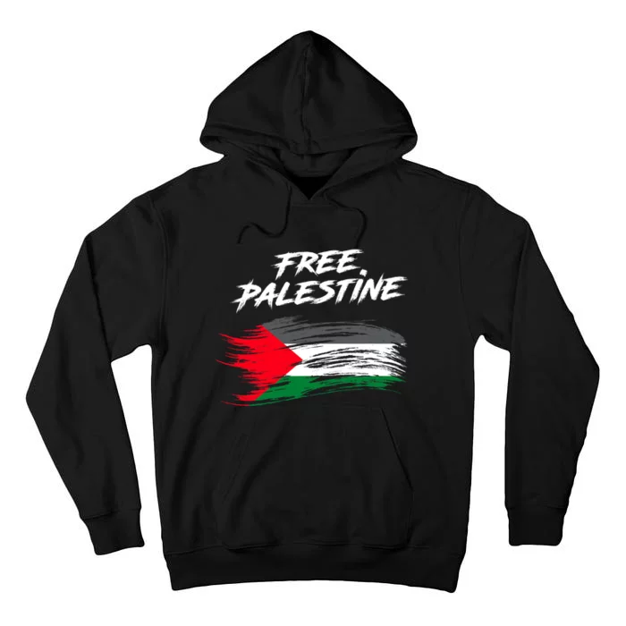 Free Gaza Palestine Flag Stop War Support Peace Tall Hoodie