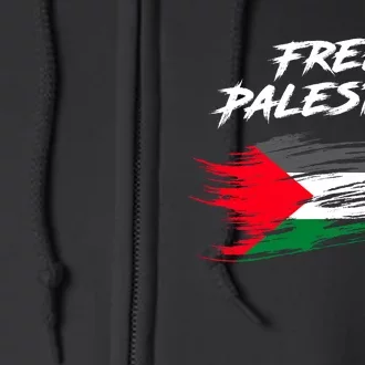 Free Gaza Palestine Flag Stop War Support Peace Full Zip Hoodie