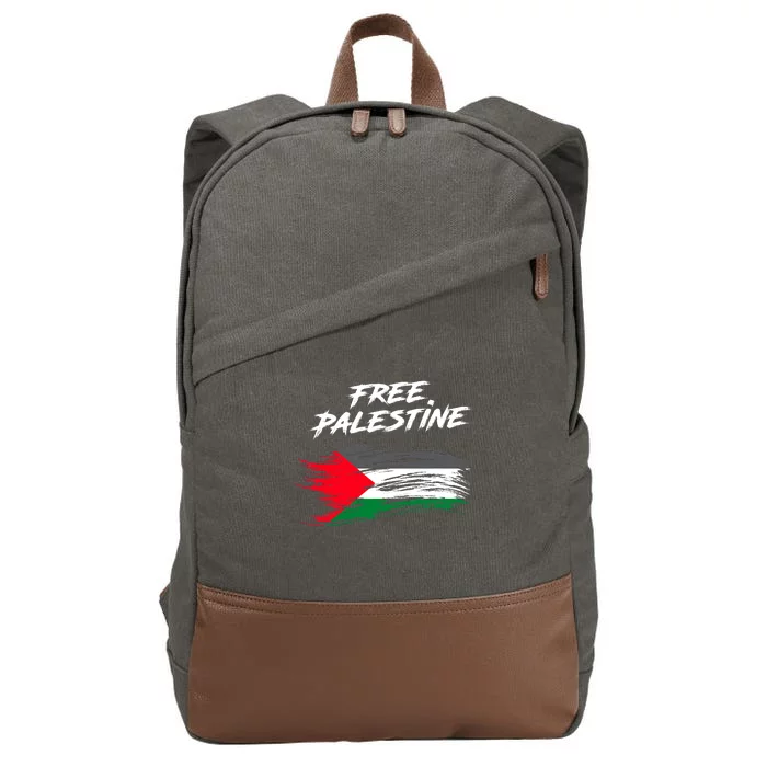 Free Gaza Palestine Flag Stop War Support Peace Cotton Canvas Backpack