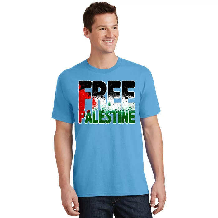 Free Gaza Palestine Flag Proud Palestine Roots Arabic T-Shirt