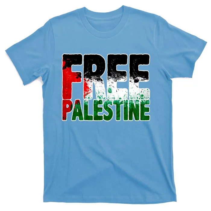 Free Gaza Palestine Flag Proud Palestine Roots Arabic T-Shirt