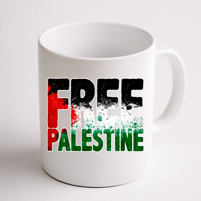 Free Gaza Palestine Flag Proud Palestine Roots Arabic Front & Back Coffee Mug