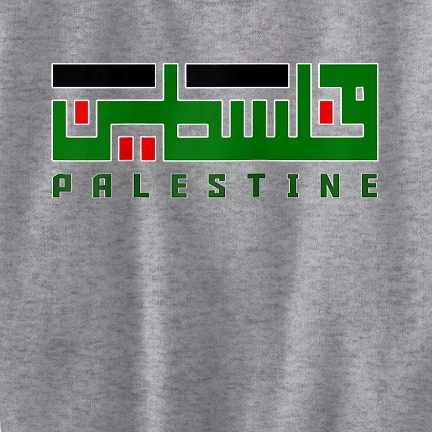 Free Gaza Palestine Flag Proud Palestine Roots Arabic Scarf Kids Sweatshirt