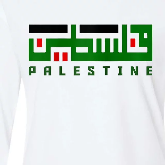 Free Gaza Palestine Flag Proud Palestine Roots Arabic Scarf Womens Cotton Relaxed Long Sleeve T-Shirt