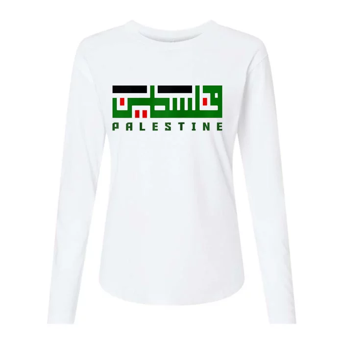 Free Gaza Palestine Flag Proud Palestine Roots Arabic Scarf Womens Cotton Relaxed Long Sleeve T-Shirt