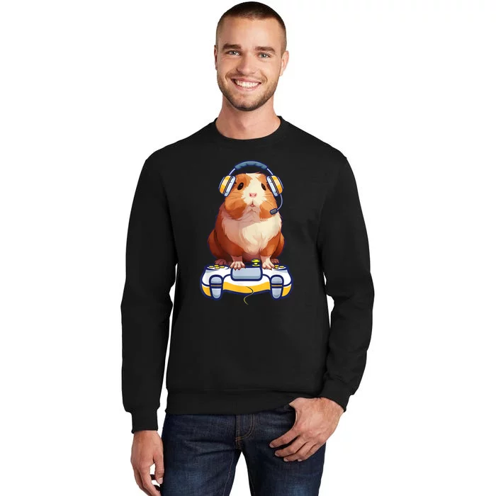 Funny Guinea Pig And Video Gamer Lover Fluffy Cavy Gamers Sweatshirt