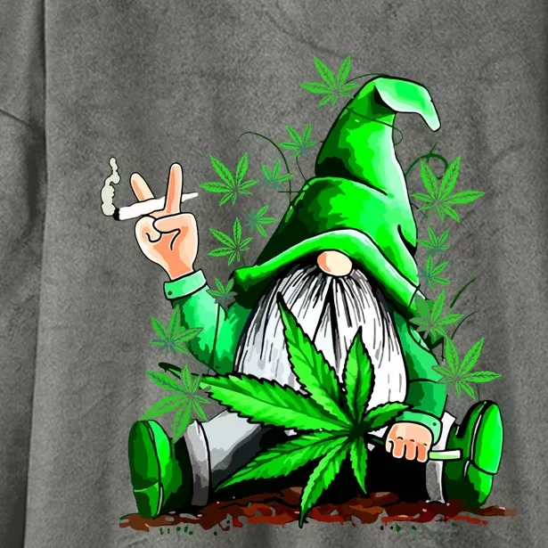 Funny Gnome Pot Leaf 420 Marijuana Weed Cannabis Smoking Hooded Wearable Blanket