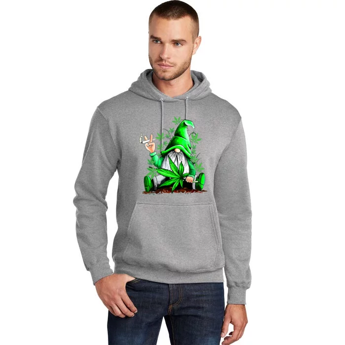 Funny Gnome Pot Leaf 420 Marijuana Weed Cannabis Smoking Tall Hoodie