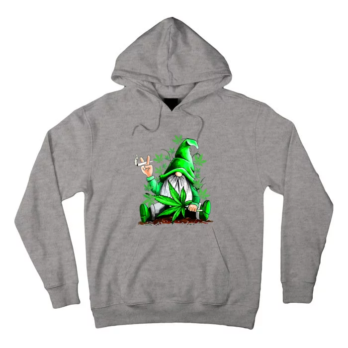 Funny Gnome Pot Leaf 420 Marijuana Weed Cannabis Smoking Tall Hoodie