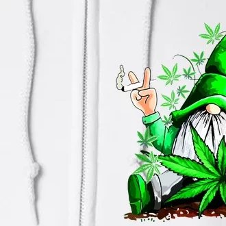 Funny Gnome Pot Leaf 420 Marijuana Weed Cannabis Smoking Full Zip Hoodie