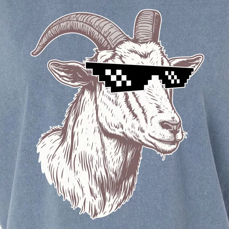 Funny GOAT Pixel Sunglasses Meme Garment-Dyed Women's Muscle Tee