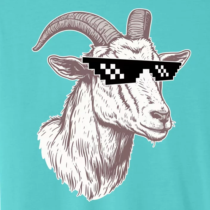 Funny GOAT Pixel Sunglasses Meme ChromaSoft Performance T-Shirt