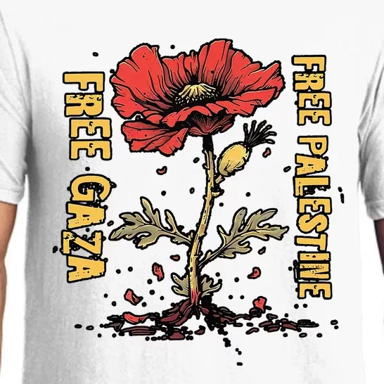 Free Gaza Palestine Stand With Palestine Flower Pajama Set