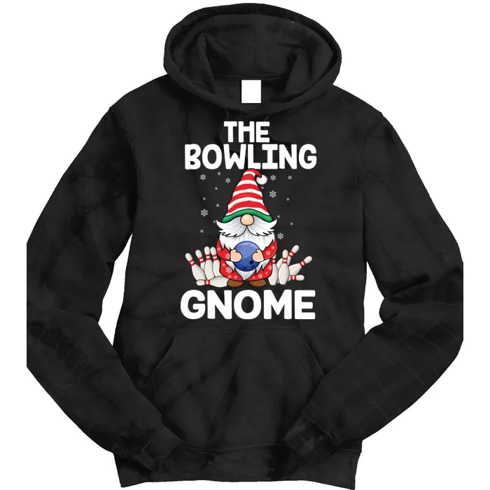 Funny Gnome Pajamas Bowling Gnome Xmas Cute Christmas Gnome Tie Dye Hoodie