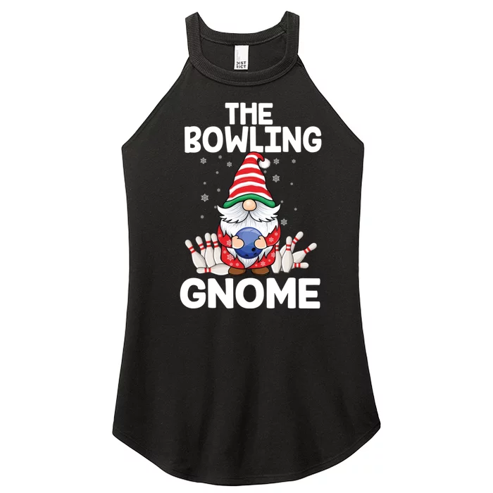 Funny Gnome Pajamas Bowling Gnome Xmas Cute Christmas Gnome Women’s Perfect Tri Rocker Tank