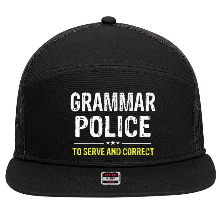 funny Grammar Police Costume Idea 7 Panel Mesh Trucker Snapback Hat