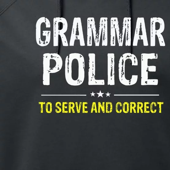 funny Grammar Police Costume Idea Performance Fleece Hoodie