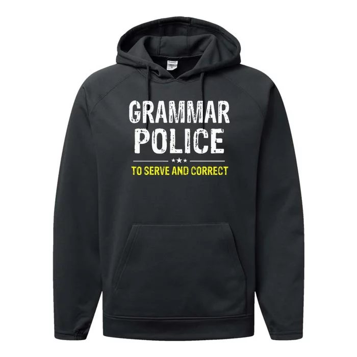 funny Grammar Police Costume Idea Performance Fleece Hoodie