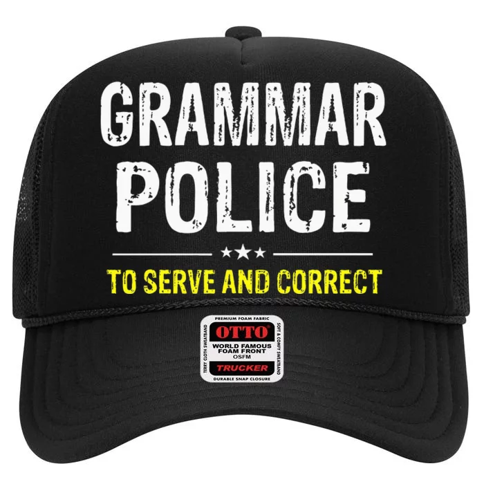 funny Grammar Police Costume Idea High Crown Mesh Trucker Hat