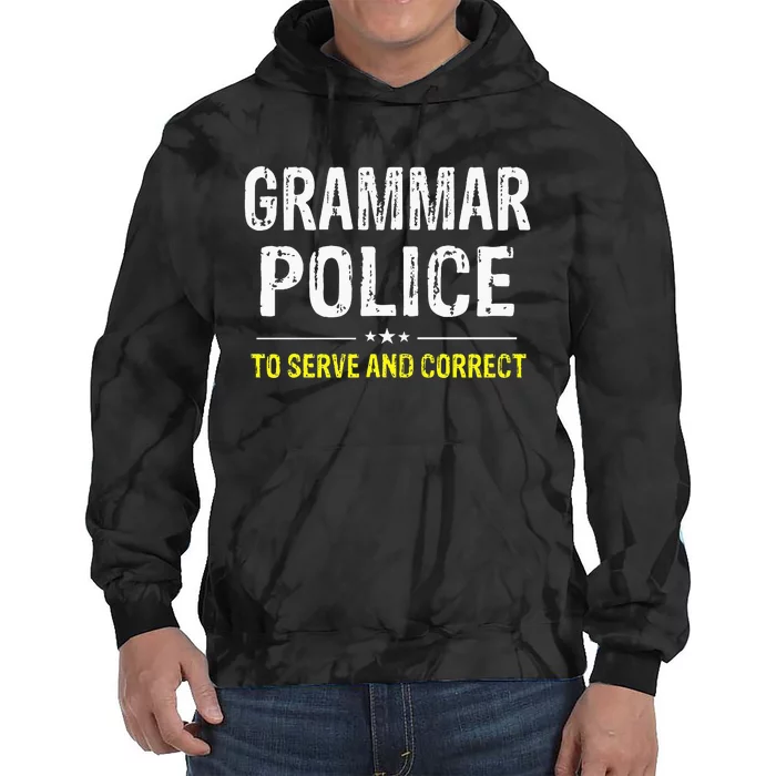 funny Grammar Police Costume Idea Tie Dye Hoodie