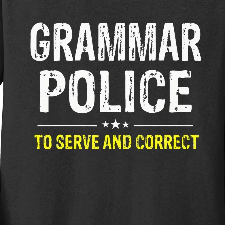 funny Grammar Police Costume Idea Kids Long Sleeve Shirt