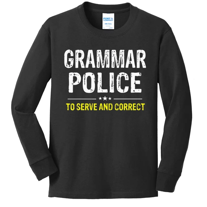 funny Grammar Police Costume Idea Kids Long Sleeve Shirt