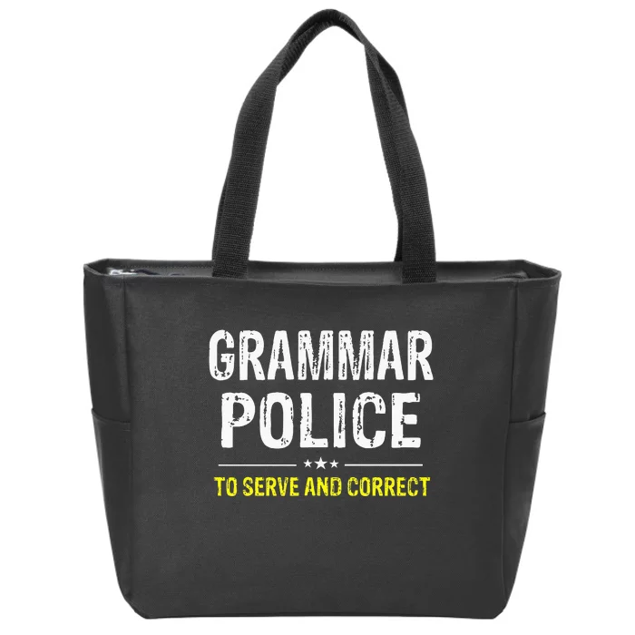 funny Grammar Police Costume Idea Zip Tote Bag