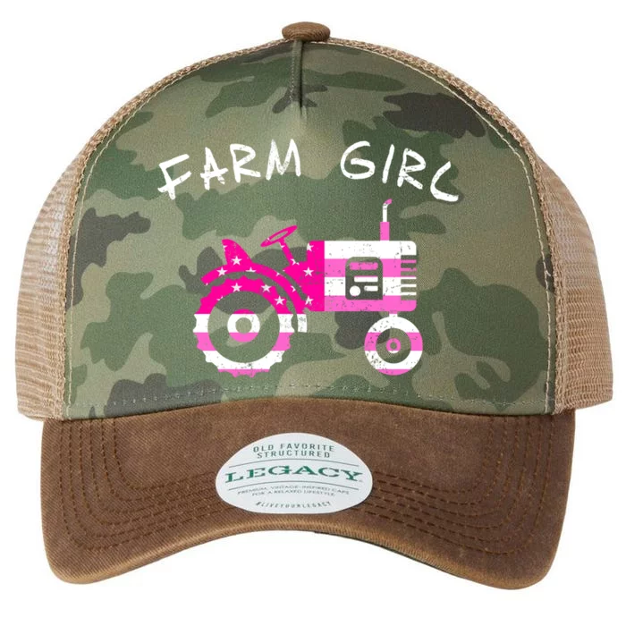 Farm Girl Pink Vintage Tractor Cool Gift Womens Gift Legacy Tie Dye Trucker Hat