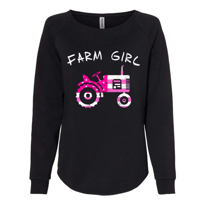 Farm Girl Pink Vintage Tractor Cool Gift Womens Gift Womens California Wash Sweatshirt