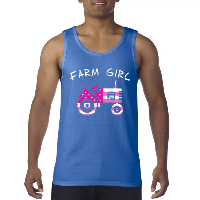 Farm Girl Pink Vintage Tractor Cool Gift Womens Gift Tank Top