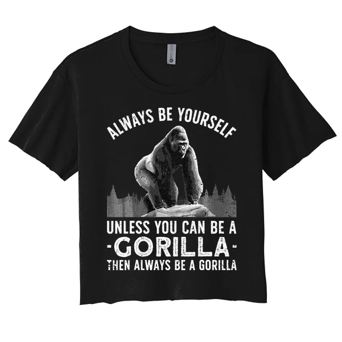 Funny Gorilla Primate Animal Gorilla Lover Women's Crop Top Tee