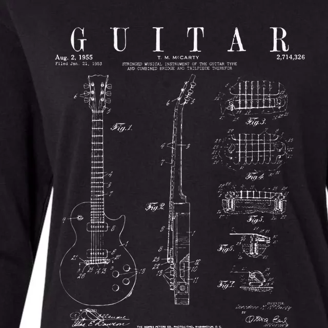 Funny Guitar Player Art For  Guitarist Guitar Lover Womens Cotton Relaxed Long Sleeve T-Shirt