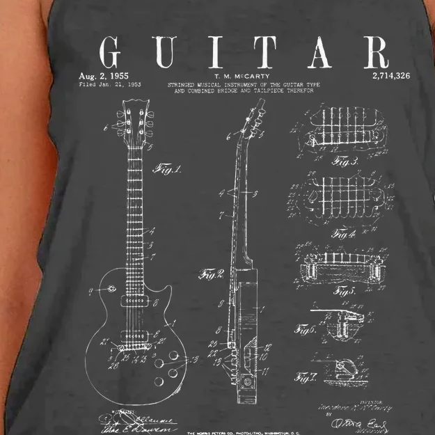 Funny Guitar Player Art For  Guitarist Guitar Lover Women's Knotted Racerback Tank