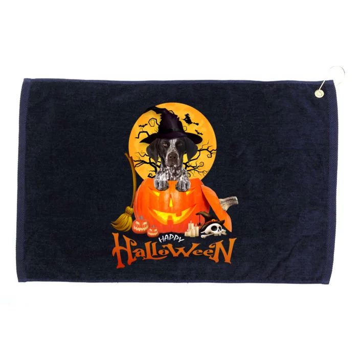 Funny GS Pointer Dog Spooky Halloween Grommeted Golf Towel