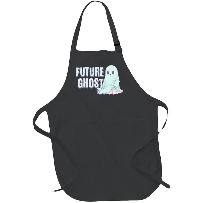 Future Ghost Pastel Goth Kawaii Creepy Cute Weird Aesthetic Full-Length Apron With Pocket