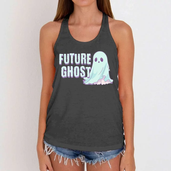 Future Ghost Pastel Goth Kawaii Creepy Cute Weird Aesthetic Women's Knotted Racerback Tank