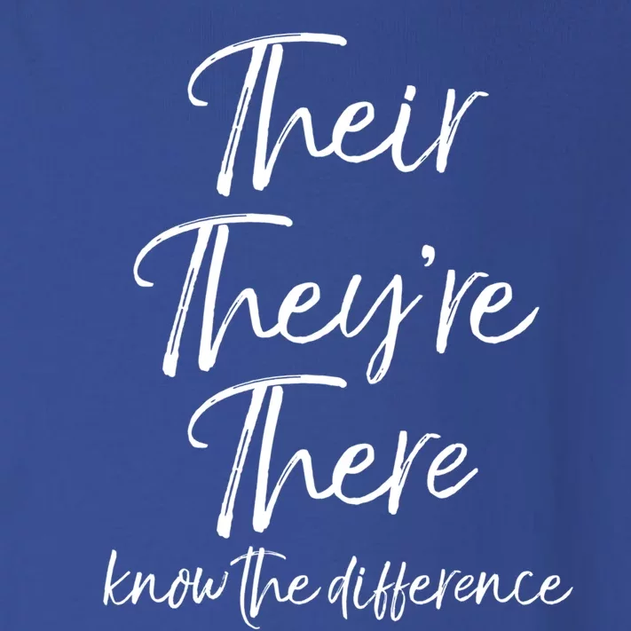 Funny Grammar Quote Their Theyre There Know The Difference Gift Toddler Long Sleeve Shirt