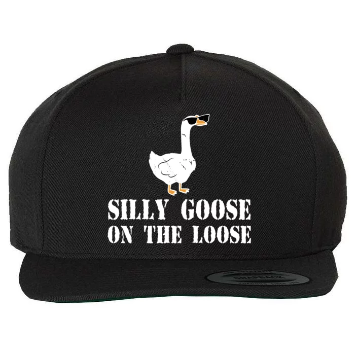 Funny Goose Quote Silly Goose On The Loose Wool Snapback Cap