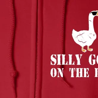 Funny Goose Quote Silly Goose On The Loose Full Zip Hoodie