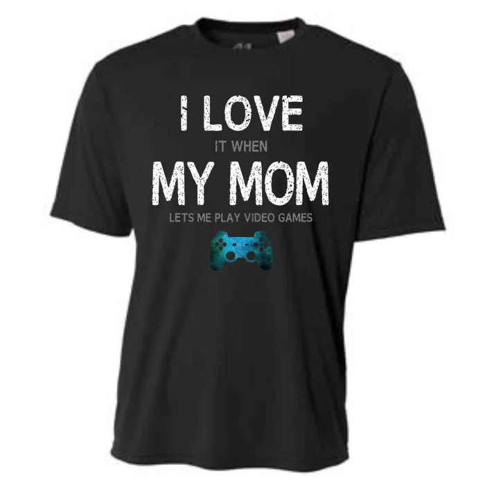 Funny Gamer Quote I Love Mom Video Games Gaming N Cooling Performance Crew T-Shirt