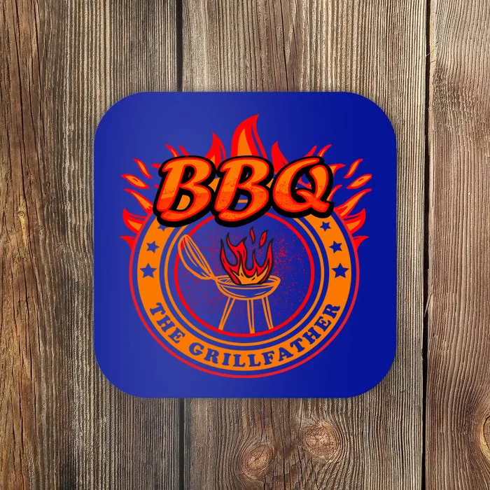 Funny Grillfather Quote The Grillfather Bbq Cool For Father Funny Gift Coaster