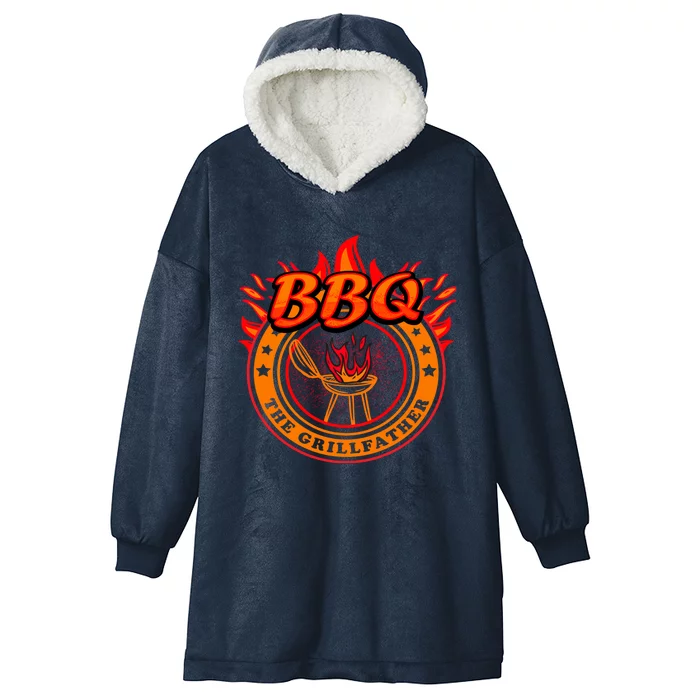 Funny Grillfather Quote The Grillfather Bbq Cool For Father Funny Gift Hooded Wearable Blanket