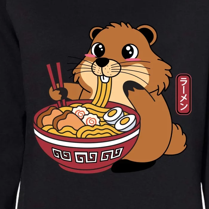 Funny Groundhog Ramen Noodles Womens California Wash Sweatshirt