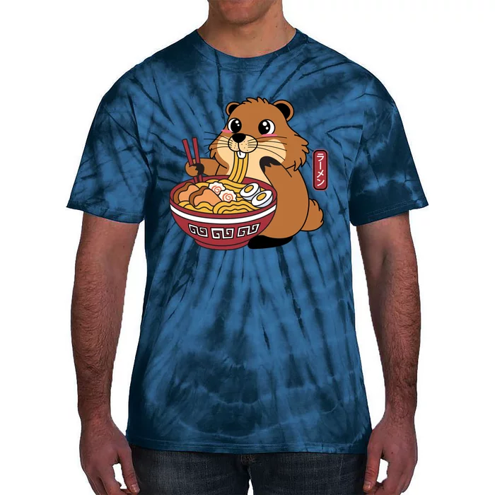 Funny Groundhog Ramen Noodles Tie-Dye T-Shirt