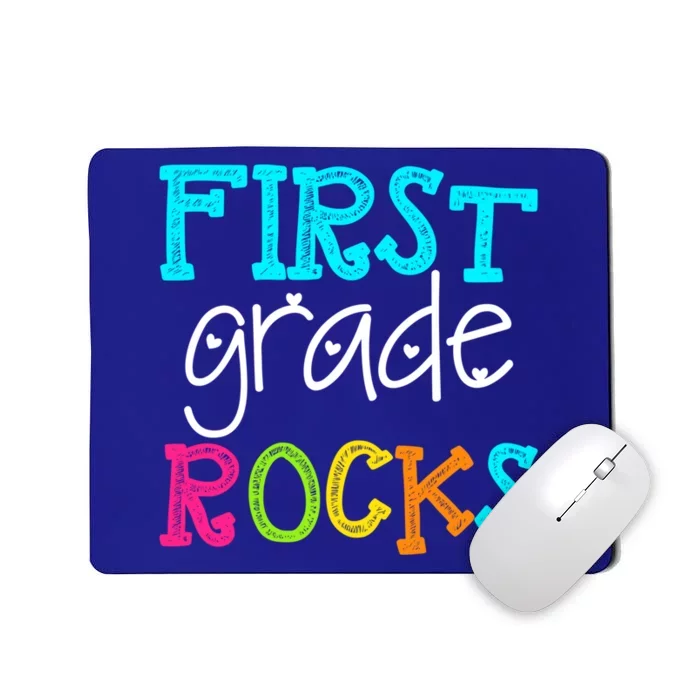 First Grade Rocks Cool Gift Team 1St Grade Teacher Funny Gift Mousepad