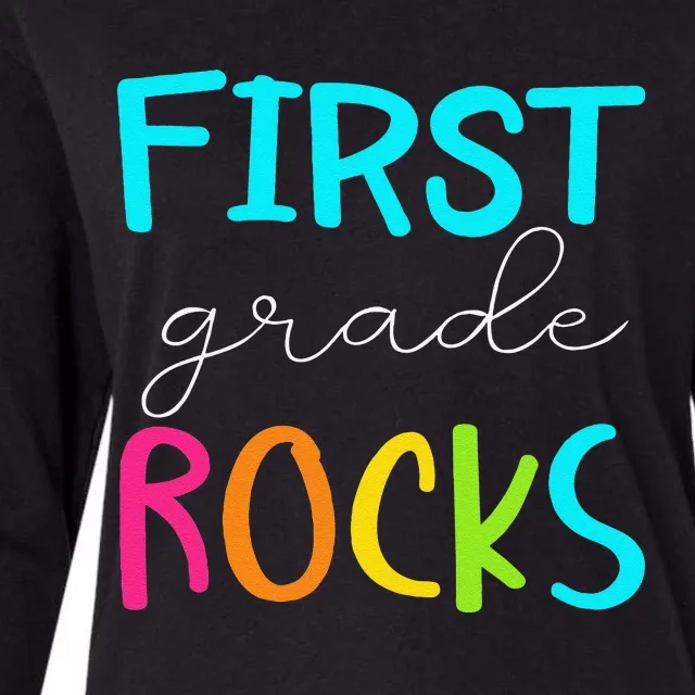 First Grade Rocks Team 1st Grade Teacher Long Sleeve Womens Cotton Relaxed Long Sleeve T-Shirt